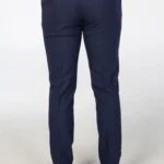 Men's Suit Navy Blue 3 Piece Checked Tailored Fit Formal Dress - Image 8