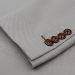 Men's Suit 3 Piece Beige Classic Birdseye Summer Wedding - Image 3
