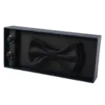 Men's Bow Tie Gift Set Pocket Square Cuff Links for Formal Wedding Dress - Image 5