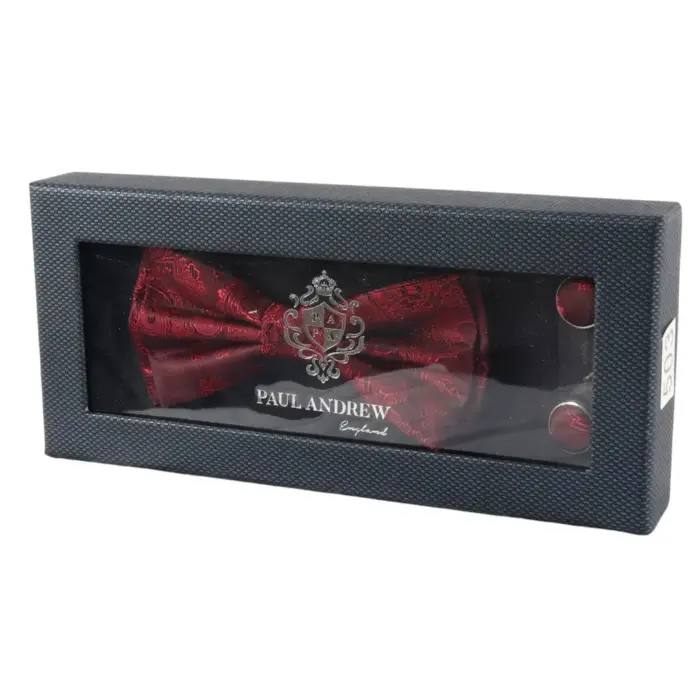 Men's Bow Tie Gift Set Pocket Square Cuff Links for Formal Wedding Dress - Image 8