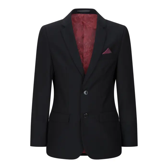 Boys 3 Piece Black Tailored Fit Complete Suit Classic Wedding Mourning Funeral - Image 9