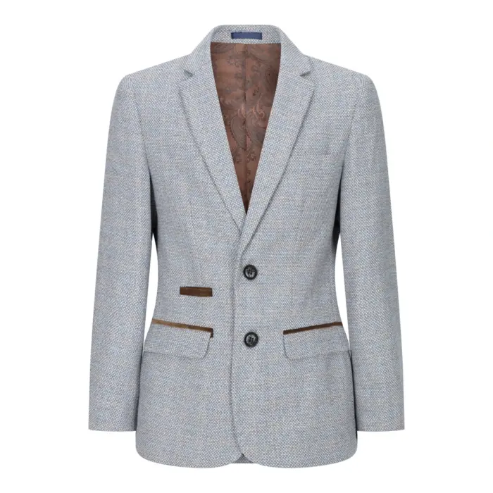 Boys 3 Piece Suit Cream Beige Tweed Check Vintage Retro Tailored Fit 1920s - Image 4