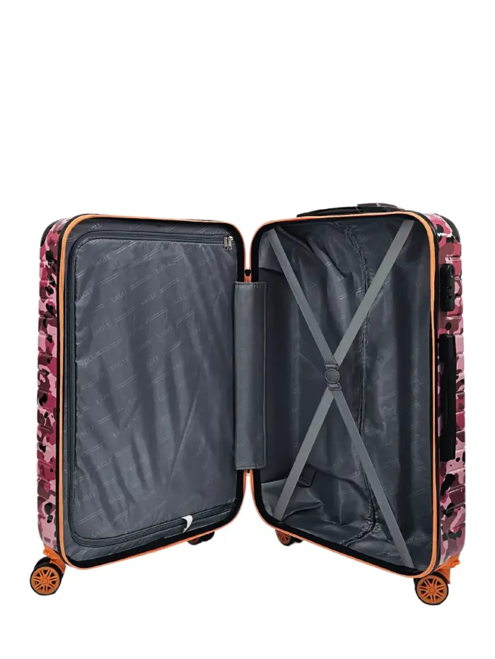 Camo Print Hard Case Shell Suitcase Carry On Cabin Check In Combination Lock - Image 48