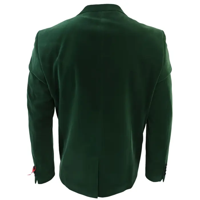 Mens Green Velvet Tuxedo Blazer Satin Peak Lapels Dinner Jacket Wedding Prom Black Tie - Image 4
