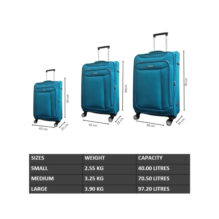 Soft Suitcase Dual 4-Wheel Spinners Expandable Luggage - Image 14