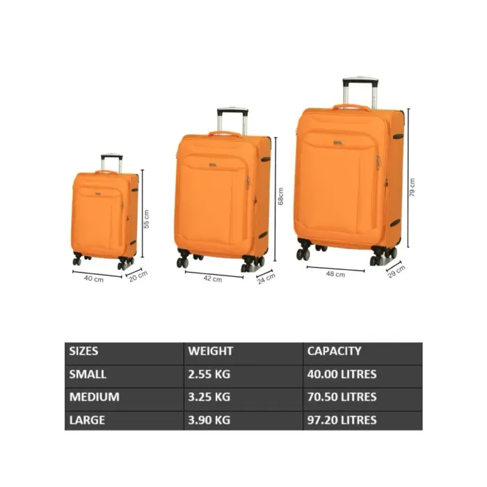 Soft Suitcase Dual 4-Wheel Spinners Expandable Luggage - Image 19