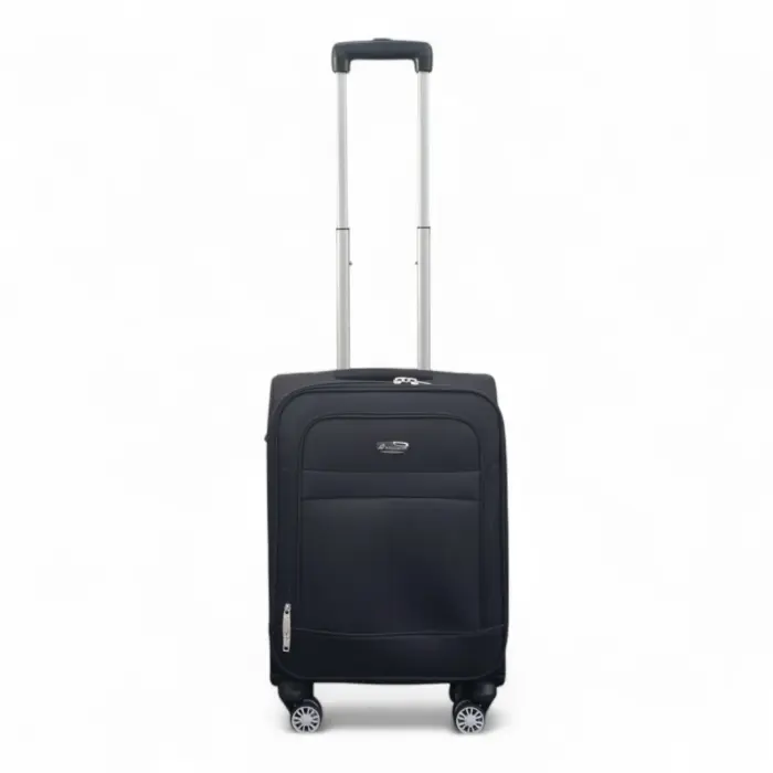 Soft Shell Luggage Lightweight Durable Black Suitcase - Image 1