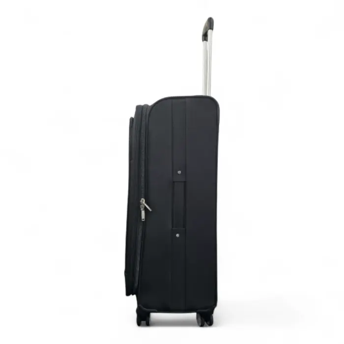 Soft Shell Luggage Lightweight Durable Black Suitcase - Image 4