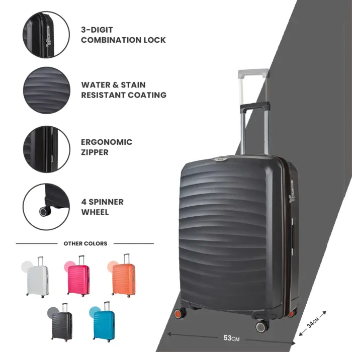 Luggage Suitcase Travel Bag Carry On Hand Cabin Check in Expandable Hard-Shell 4 Spinner Wheels Trolley Set | Sunwave - Image 148