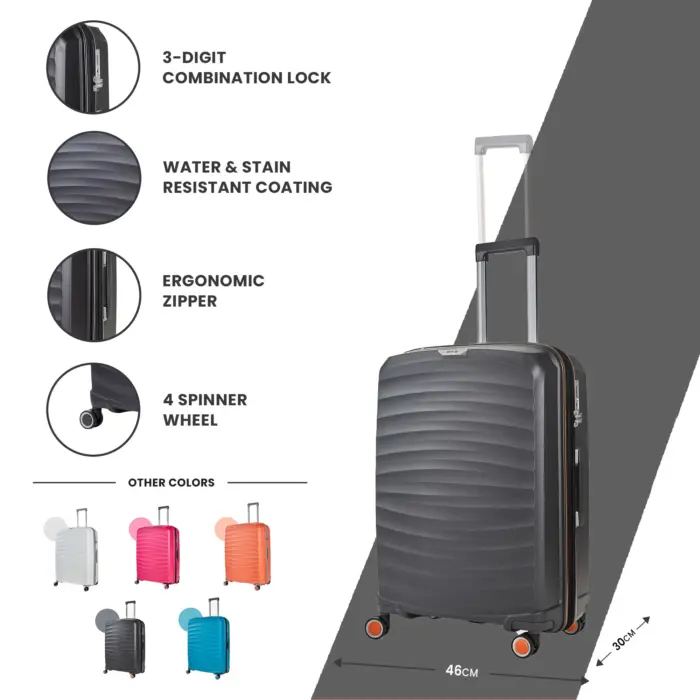 Luggage Suitcase Travel Bag Carry On Hand Cabin Check in Expandable Hard-Shell 4 Spinner Wheels Trolley Set | Sunwave - Image 90