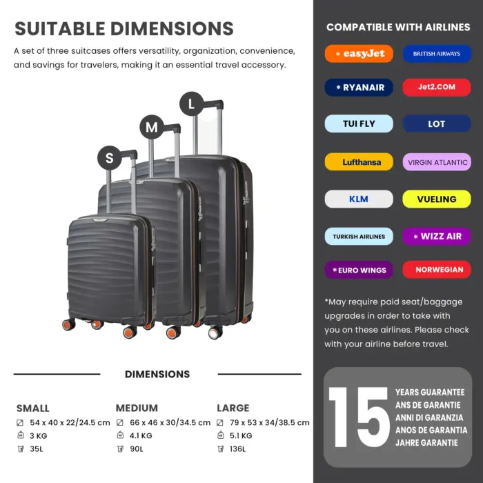 Luggage Suitcase Travel Bag Carry On Hand Cabin Check in Expandable Hard-Shell 4 Spinner Wheels Trolley Set | Sunwave - Image 89