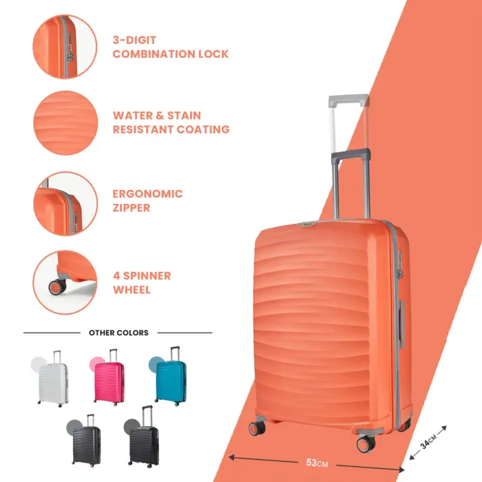 Luggage Suitcase Travel Bag Carry On Hand Cabin Check in Expandable Hard-Shell 4 Spinner Wheels Trolley Set | Sunwave - Image 158