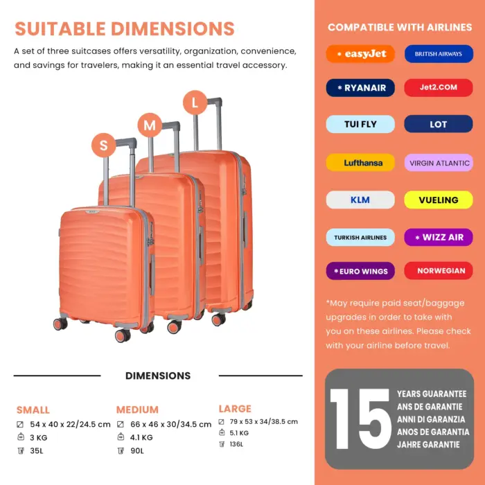 Luggage Suitcase Travel Bag Carry On Hand Cabin Check in Expandable Hard-Shell 4 Spinner Wheels Trolley Set | Sunwave - Image 38