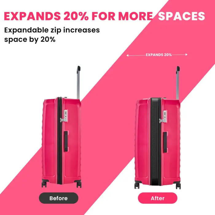 Luggage Suitcase Travel Bag Carry On Hand Cabin Check in Expandable Hard-Shell 4 Spinner Wheels Trolley Set | Sunwave - Image 47