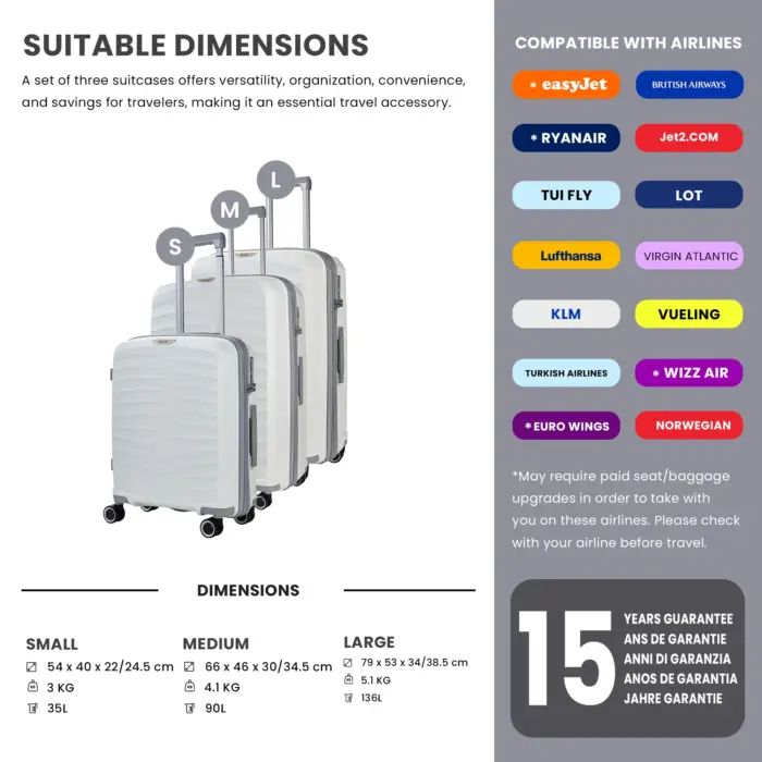 Luggage Suitcase Travel Bag Carry On Hand Cabin Check in Expandable Hard-Shell 4 Spinner Wheels Trolley Set | Sunwave - Image 120