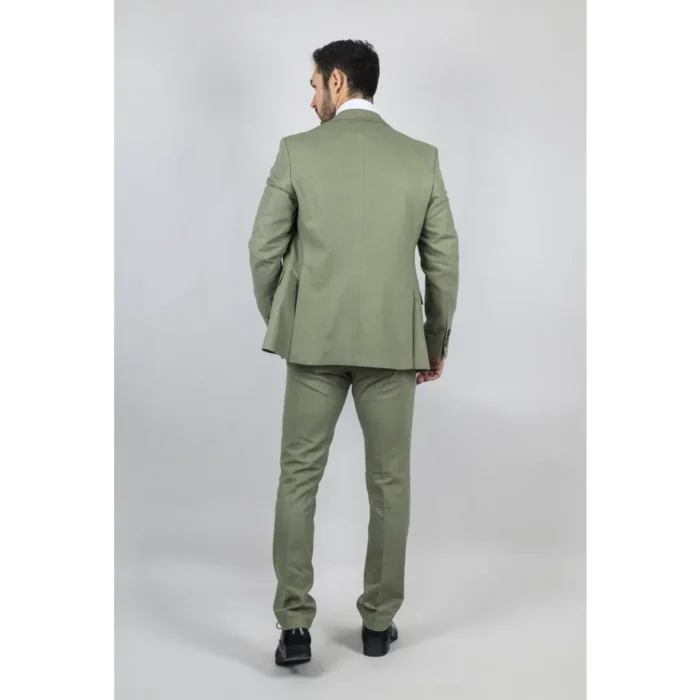 TruClothing TP-22 - Men's Sage 3 Piece Linen Summer Suit - Image 7