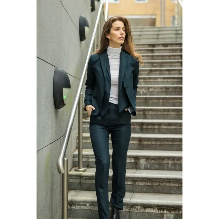 Women's Suit 3 Piece Olive Green Prince Of Wales Check Tailored Fit Business Formal Ladies Dress - Image 7