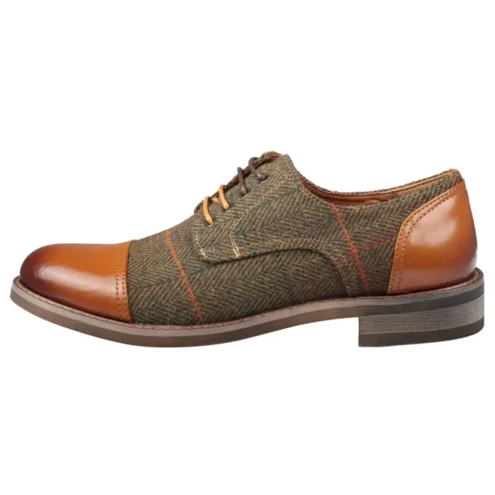 Men's Oxford Shoes Premium Leather Tweed Formal Shoe - Image 1