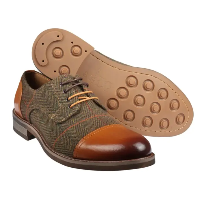 Men's Oxford Shoes Premium Leather Tweed Formal Shoe - Image 6