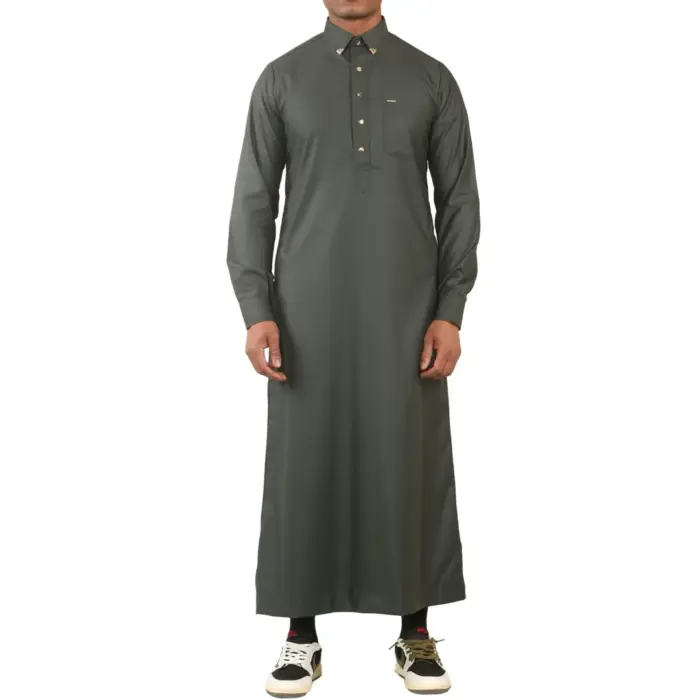 TT-004 - Men's Saudi Emirati Thobe Classic Shirt Collar - Image 8