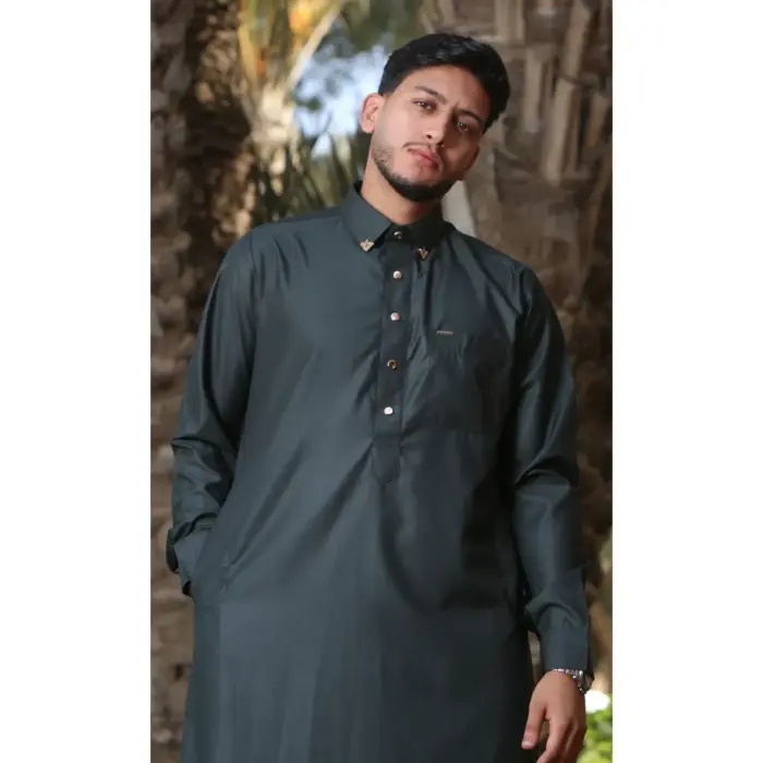 TT-004 - Men's Saudi Emirati Thobe Classic Shirt Collar - Image 12