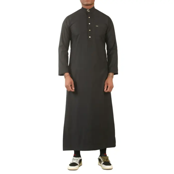 TT-005 - Men's Saudi Emirati Thobe Arab Nehru High Collar - Image 1