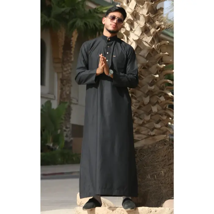 TT-005 - Men's Saudi Emirati Thobe Arab Nehru High Collar - Image 6
