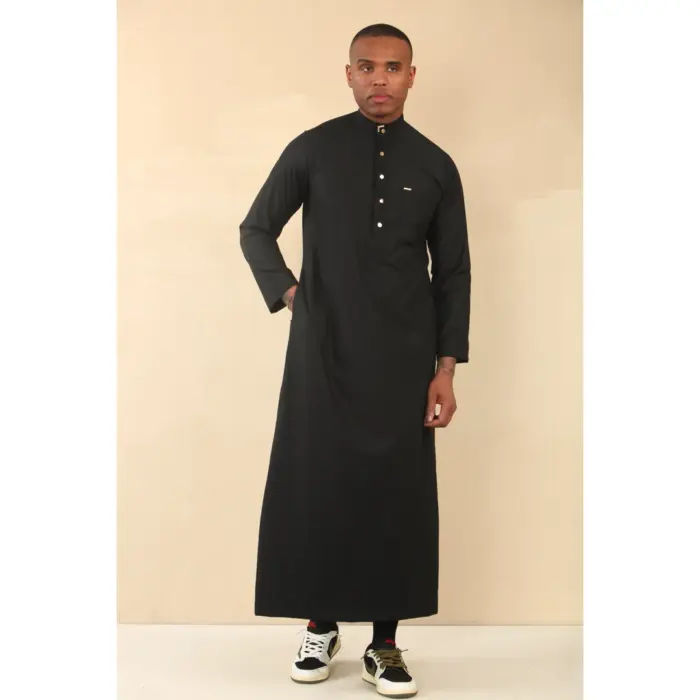 TT-005 - Men's Saudi Emirati Thobe Arab Nehru High Collar - Image 3