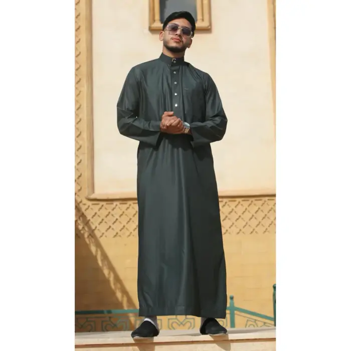 TT-005 - Men's Saudi Emirati Thobe Arab Nehru High Collar - Image 14