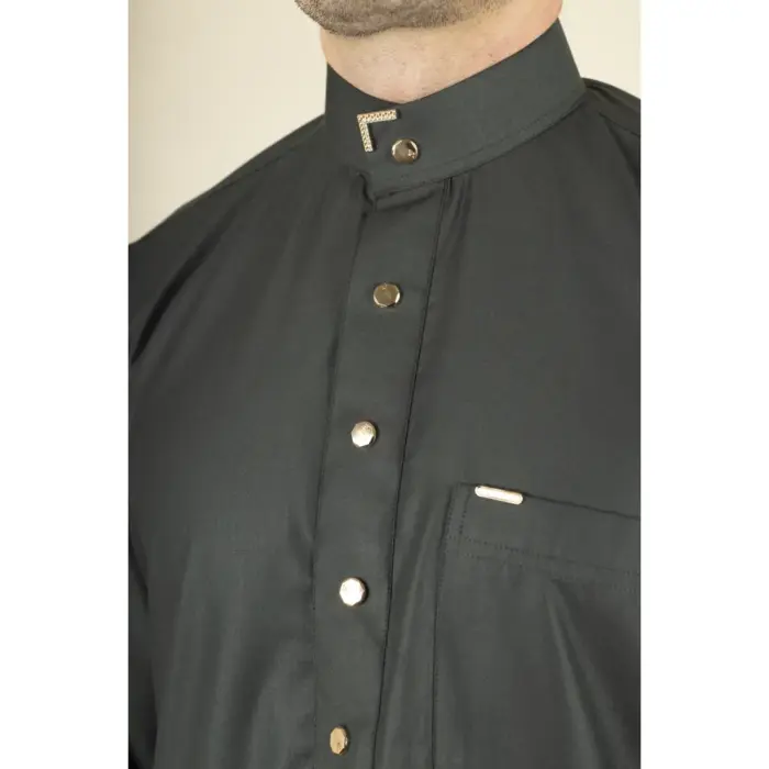 TT-005 - Men's Saudi Emirati Thobe Arab Nehru High Collar - Image 12