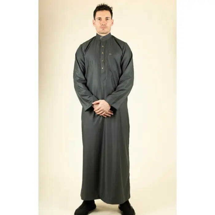 TT-005 - Men's Saudi Emirati Thobe Arab Nehru High Collar - Image 11