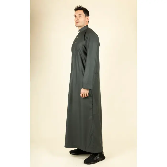 TT-005 - Men's Saudi Emirati Thobe Arab Nehru High Collar - Image 10
