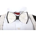 Men's Suit 3 Piece White Paisley Tailored Fit Wedding Tuxedo - Image 6