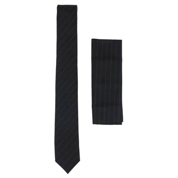 Mens Tie Hankie Tweed Pin Stripe Vintage Retro Classic Gatsby Peaky Blinders - Image 3