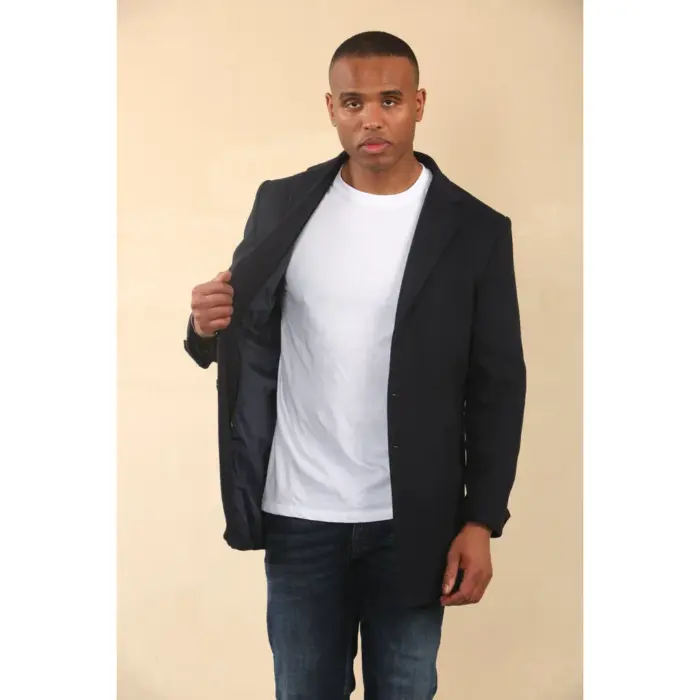 Men's Hooded Wool Blend Classic Overcoat - Image 18