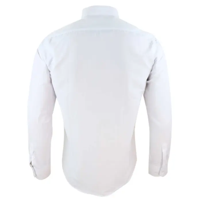 Mens White Nehru Classic Round Removable Collar Button Shirt Slim Regular Fit - Image 11