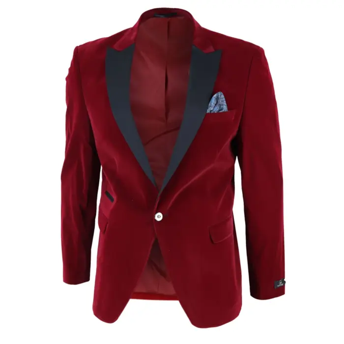 Mens Soft Velvet 1 Button Dinner Jacket Tuxedo Blazer Smart Casual Tailored Fit - Image 16