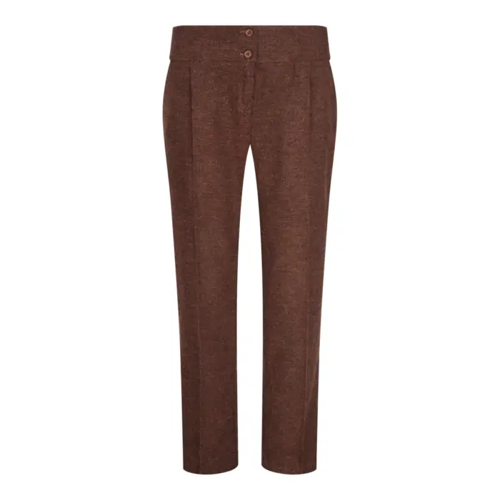 Ladies Tweed Suit Blazer Trousers Waistcoat Herringbone Wool Vintage Rust Brown - Image 7