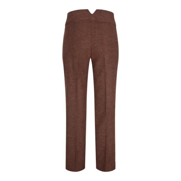 Ladies Tweed Suit Blazer Trousers Waistcoat Herringbone Wool Vintage Rust Brown - Image 5