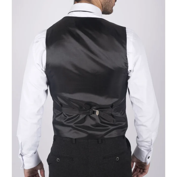 Mens Classic Black Waistcoat Funeral Wedding Office Work Smart Casual Slim Fit - Image 3