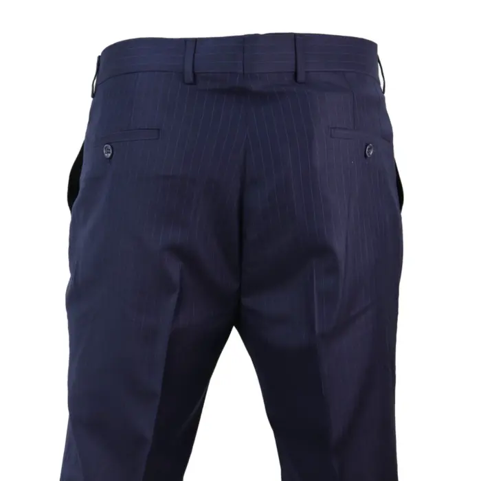 Mens Trousers Gatsby 1920s Peaky Blinders Mafia Pinstripe Tailored Fit Retro - Image 3