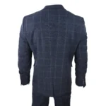 Men's 3 Piece Suit Wool Tweed Navy Blue Brown Check 1920s Gatsby Formal Dress Suits - Image 7