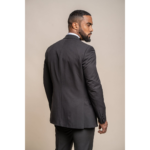 Mens Black Classic 2 Piece Tuxedo Peak Collar Suit - Image 3