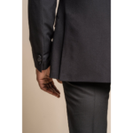 Mens Black Classic 2 Piece Tuxedo Peak Collar Suit - Image 4