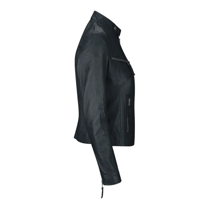 Ladies Womens Real Leather Vintage Slim Fit Biker Leather Jacket - Image 18