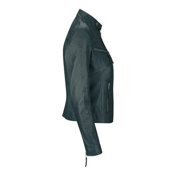 Ladies Womens Real Leather Vintage Slim Fit Biker Leather Jacket - Image 26