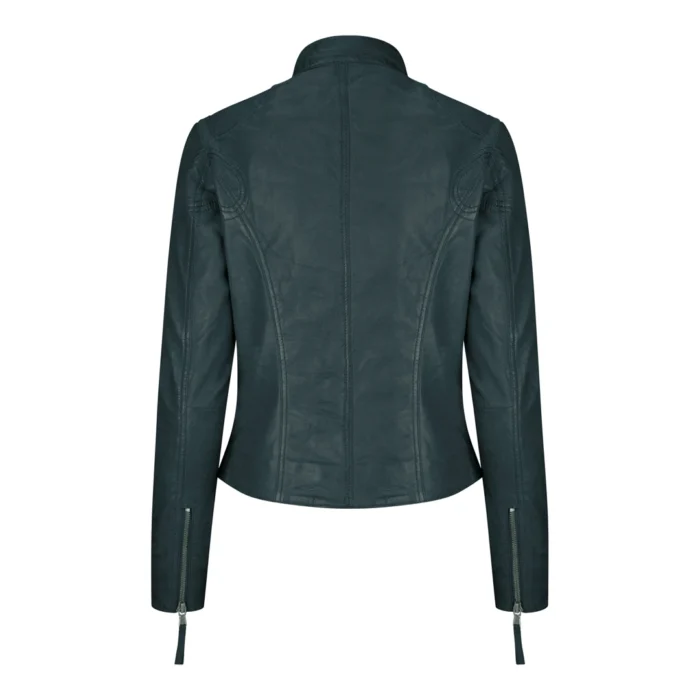 Ladies Womens Real Leather Vintage Slim Fit Biker Leather Jacket - Image 27