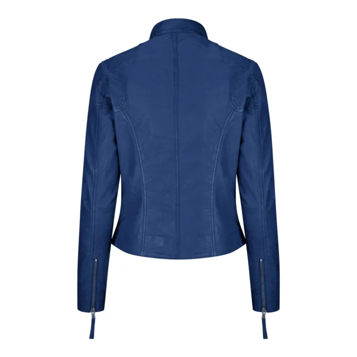 Ladies Womens Real Leather Vintage Slim Fit Biker Leather Jacket - Image 43