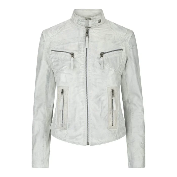 Ladies Womens Real Leather Vintage Slim Fit Biker Leather Jacket - Image 49