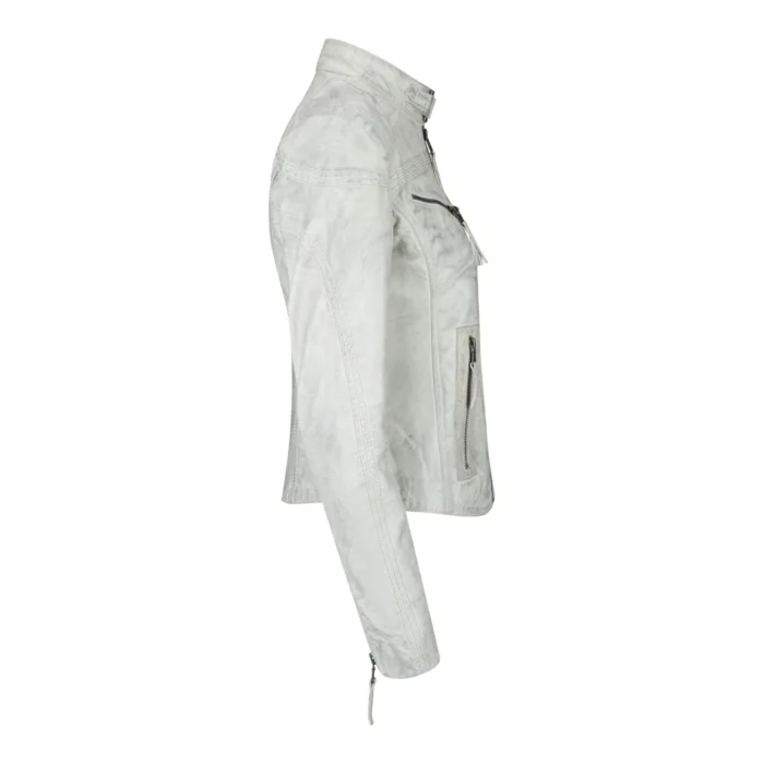 Ladies Womens Real Leather Vintage Slim Fit Biker Leather Jacket - Image 50